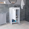 Tuhome Jane Bathroom Vanity, Single Door Cabinet, Two Shelves, White MLB7133